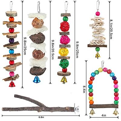 Mogoko 4 Pcs Bird Perches Parrot Stand Natural Wood Perch Parakeet Toys  Bird Cage Accessories for Conure Supplies Budgie Platform