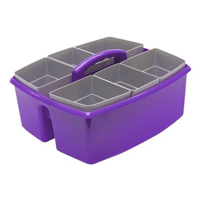 Black 3-Compartment Caddy, Plastic, 9.25 x 9.25 x 5.25 Inches, 1 Piece