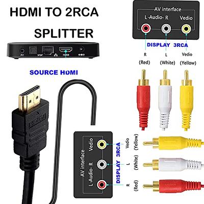 HDMI to RCA Cable 1.5 HDMI Male to 3RCA AV Composite Male
