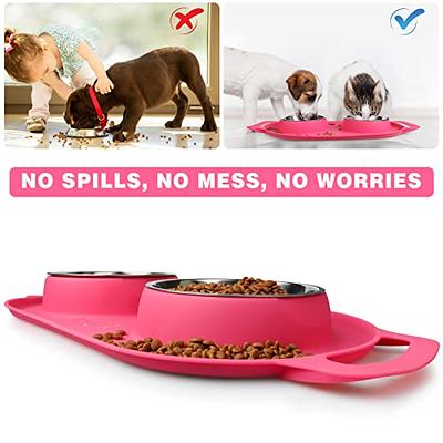 Juqiboom Dog Bowls 2 Stainless Steel Bowl for Pet Water and Food Feeder  with Non Spill Skid Resistant Silicone Mat for Pets Puppy Small Medium Cats  Dogs - Yahoo Shopping