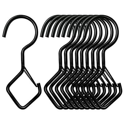 10 Pack S Hooks for Hanging, 3.5 Inch Metal S Hooks Heavy Duty for Hanging  Plants, White S Shaped Hook Safety Buckle Kitchen Pot Rack Closet Hooks for