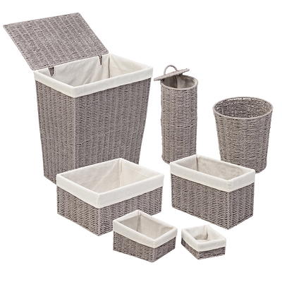 Mainstays Small Plastic Decorative Basket, Set of 4, Arctic White