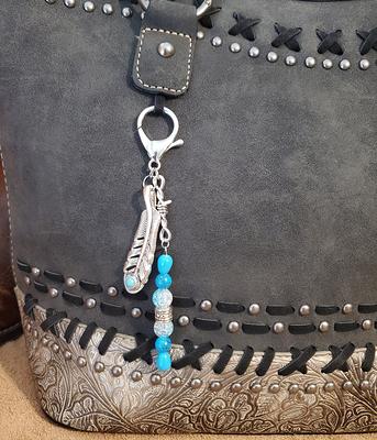 Feather Bag Charm - Silver 