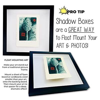 13x20 Shadow Box Frame Silver Real Wood Traditional Shadowbox Display Frame UV Acrylic Front Acid Free Backing and Hardware