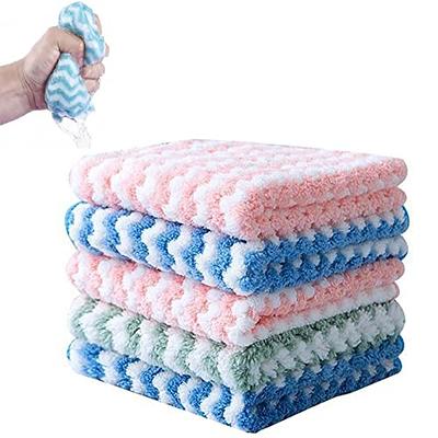 5pcs Microfiber Cleaning Cloth, Rags For Cleaning