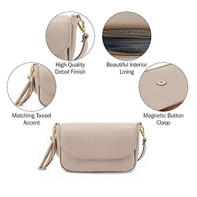 EVVE Small Crossbody Bags for Women Trendy Flap Saddle Purses with Tassel  Vegan leather Shoulder bag