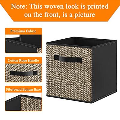 6 Pack Fabric Storage Cubes with Handle, Foldable 11 Inch Cube Storage  Bins, Storage Baskets for Shelves, Storage Boxes for Organizing Closet Bins