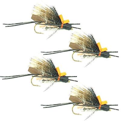 The Fly Fishing Place Godzilla Hopper Fly Fishing Flies - Orange High  Visibility Grasshopper or Stonefly Dry Fly - 4 Flies Hook Size 8