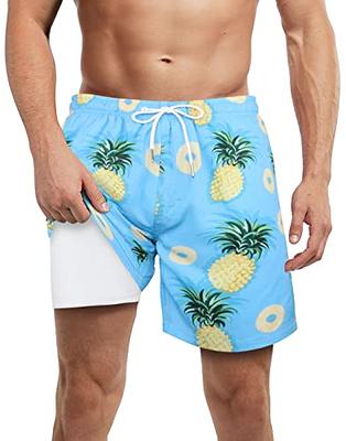 LUCOWEE Mens Swim Trunks with Compression Liner Anti Chafe Quick Dry UPF  50+ Swimming Trunks Shorts Comfort Boxer Brief Lined 5/7 inch Inseam  Bathing Suit Pineapple - Yahoo Shopping
