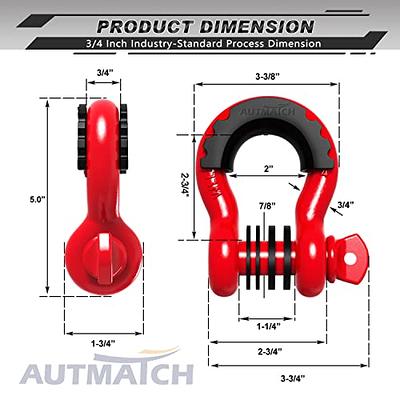 AUTMATCH 3/8 Winch Hook with Winch Cable Hook Stopper, 3/4 D
