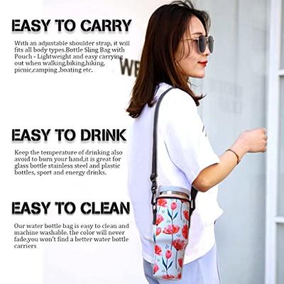 Made Easy Kit Neoprene Water Bottle Carrier Holder Bag Pouch with  Adjustable Shoulder Strap Perfect for Carrying Stainless