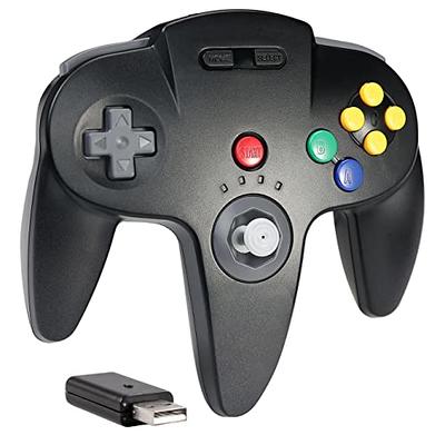  KIWITATA Wireless N64 Controller for Switch Online Games,  2.4GHZ Remote Game Joystick Gamepad Controller Compatible with N64 Console,  Raspberry Pi, PC Windows 7,8,10,11 Black : Video Games