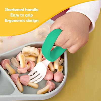 Toddler Utensils Stainless Steel Forks and Spoon,Bendable BPA Free Toddlers Feeding Training Spoon and Fork,Fork and Spoon Set with Travel Safe Case