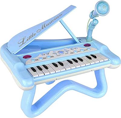 Mini Piano Toy avec Microphone 32 Touches Bleu Grand Piano Jouet