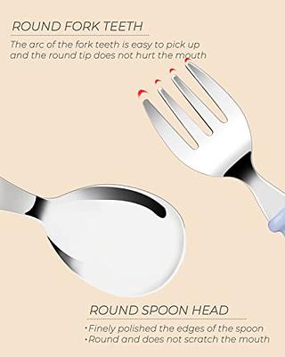 Qkie Toddler Utensils, Toddler Forks and Spoons, Baby Spoons Self Feeding,  Stainless Steel Baby Silverware with BPA Free Silicone Easy Grip, 8 Months+  - Yahoo Shopping