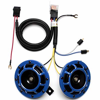 FARBIN Car Horns 12v Loud Dual-Tone Auto Snail Horn Electric Horn Kit with  Relay Harness and Switch for Truck Motorcycle 