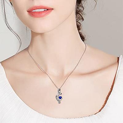 Guardian Angel Wing Heart Necklace With Birthstone – BIRTHSTONES JEWELRY INC