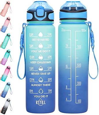 MEITAGIE Water Bottle 32oz with Straw, Motivational Water Bottle