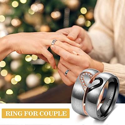 Personalized Couples Promise Ring Set for Him and Her Free