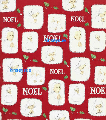 Vintage Christmas Wrapping Paper Child Angels On Red Noel One Flat Sheet  Gift Wrap - Yahoo Shopping