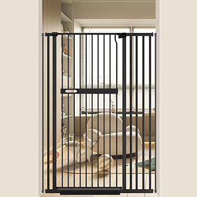AIKSSOO 55.11 Extra Tall Cat Gate 36.22-39.37 Wide Safety Black Metal  Gate Pressure Mount Walk Through Swing Auto Close Pet Gate Toddler Dog Pet  Cat for Indoor Stairs Doorways Kitchen - Yahoo