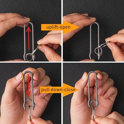 FEGVE Titanium Key Belt Clip Keychain Clip for Men, Belt Loop Key