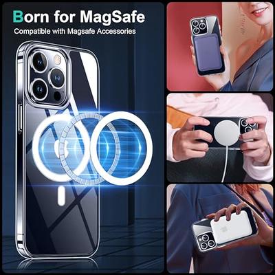 Temdan Magnetic for iPhone 15 Pro Max Case Clear, [Compatible with  Magsafe][2 Pcs Glass Screen Protector+Camera Lens Protector] [Not  Yellowing] Slim Shockproof Cover for iPhone 15 Pro Max 6.7 - Black 