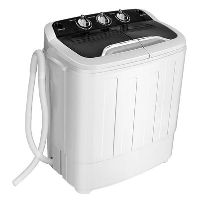 Portable 14.3(7.7 6.6)lbs Semi-automatic Washing Machine Compact Twin Tub  with Built-in Drain Pump Washer Spin & Dryer