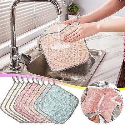 Kitchen Dish Towels, 16 Inch x 25 Inch Bulk Cotton Kitchen Towels and  Dishcloths Set, 6