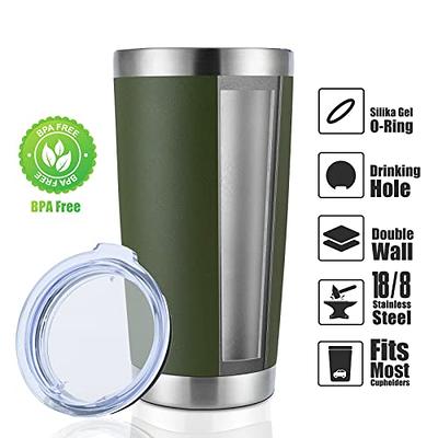 DOMICARE 30 oz Tumbler with Lid and Straw, Stainless Steel