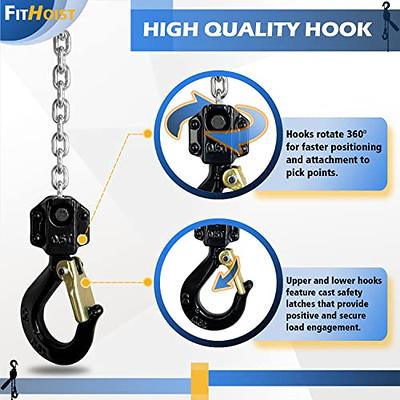 Happybuy 5Ft Chain Sling 5/16 Inch X 5 Ft Engine Lift Chain G80 Alloy Steel Engine Chain Hoist Lifts 3 Ton With 4 Leg Grab Hooks