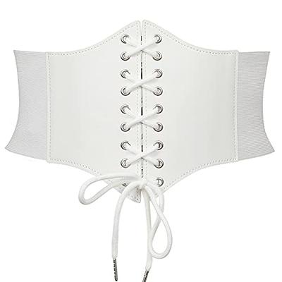 Corset Belt for Women Lace Up Elastic Leather Waist Corset Tied