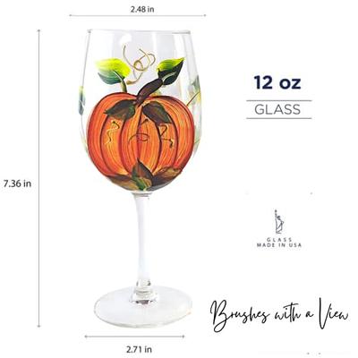 Thanksgiving Pumpkin Painted Wine Glasses