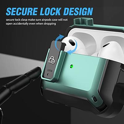 Olytop for Airpods Pro 2/1 Gen Case Cover with Lock (2019/2022/2023),  Rugged Locking Case for Airpod Pro 2nd/1st Generation Shockproof Armor