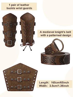 1 Pair Of Medieval Role-playing Leather Wrist Guards Steampunk Accessories