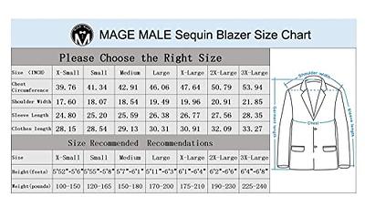 MAGE MALE Mens Tails Slim Fit Tailcoat Sequin Dress Coat