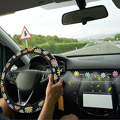 Frienda 5 Pcs Hippie Car Accessories Set Hippie Flower Steering Wheel Cover  with Daisy Air Vent Clips Universal Boho Floral Car Accessories for Women  Men Girls - Yahoo Shopping