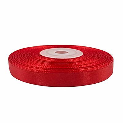 1 inch 25 Yards Solid Red Grosgrain Ribbon - Perfect for Crafts - Wedding Decor - DIY Hair Accessories - Bows - Baby Shower - Sewing - Gift