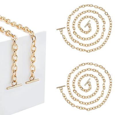 2 Pieces Handbag Chain Straps Replacement Strap Accessories Purse Handbag  Charms Chain Accessories Purse Clutches Handle Chains Decor with Clasp for