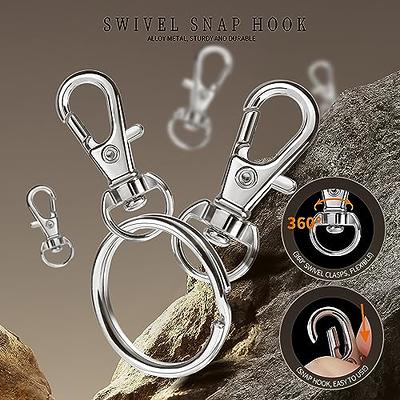 150Pcs Swivel Snap Hook Set,Stainless Steel Split Key Rings with