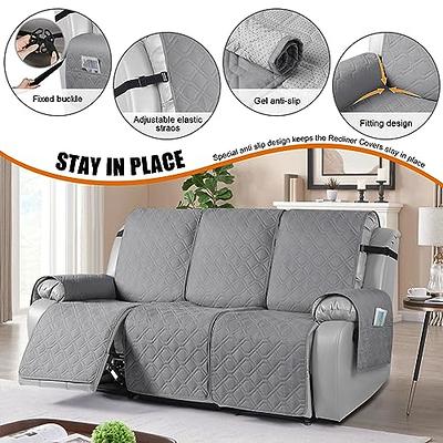 Recliner Cover, Couch Cover, Sofa Cover for Pets, Furniture Protector with  Elastic Straps for Dogs/Cats