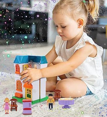 Mozlly Educational Mini Doll House Playset - Cute Small Dollhouse