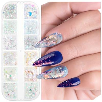 Holographic Nail Glitter Foils 3D Sparking Gold Flakes Christmas Sequins  Decals Metallic Nail Glitter for Nail Art Design 6 Grids Christmas  Paillettes