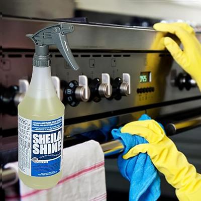 Sheila Shine Stainless Steel Polish & Cleaner, Microfiber Polishing Cloth, Protects Appliances from Fingerprints and Grease Marks, Residue & Streak  Free