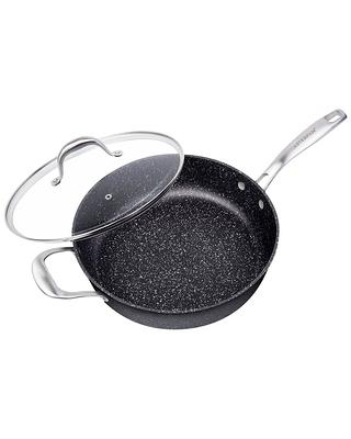 Cook N Home 10 .5-inch Aluminum Nonstick Marble coating Saute Skillet Pan  with Lid 02703 - The Home Depot