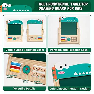 Easel for Kids Wooden Table Top Easel Double-Sided Whiteboard