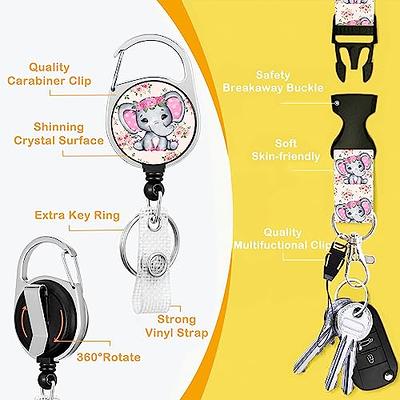 Personalized ID Badge Holder with Lanyard, Flower Retractable Badge Reel  with Carabiner Clip, Breakaway Lanyard for Keys, Initial Black Work ID Name  Card Holder for Teacher Women Gifts (Letter A) - Yahoo