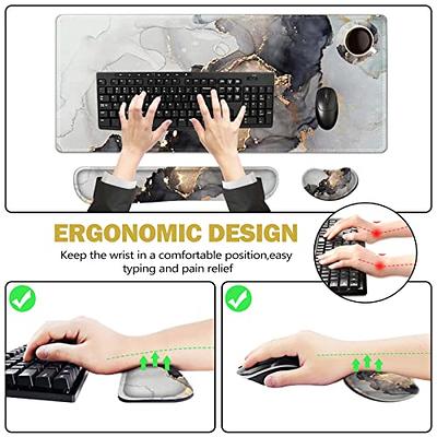  4-in-1 Large Gaming Mouse Pad, Keyboard Wrist Rest Pad & Wrist  Support Mousepad Set, Extended Desk Pad Waterproof Desk Mat for Home Office  Study Game - Blue : Office Products