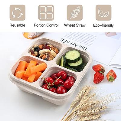  4 Pack Snack Containers, 4 Compartment Divided Snack