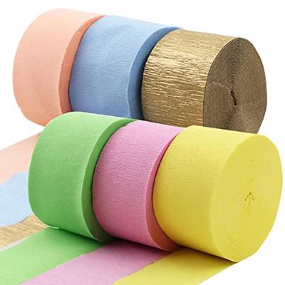 IBEEDOW Crepe Paper Streamers 6 Rolls 720ft, 6 Pastel Colors Pack